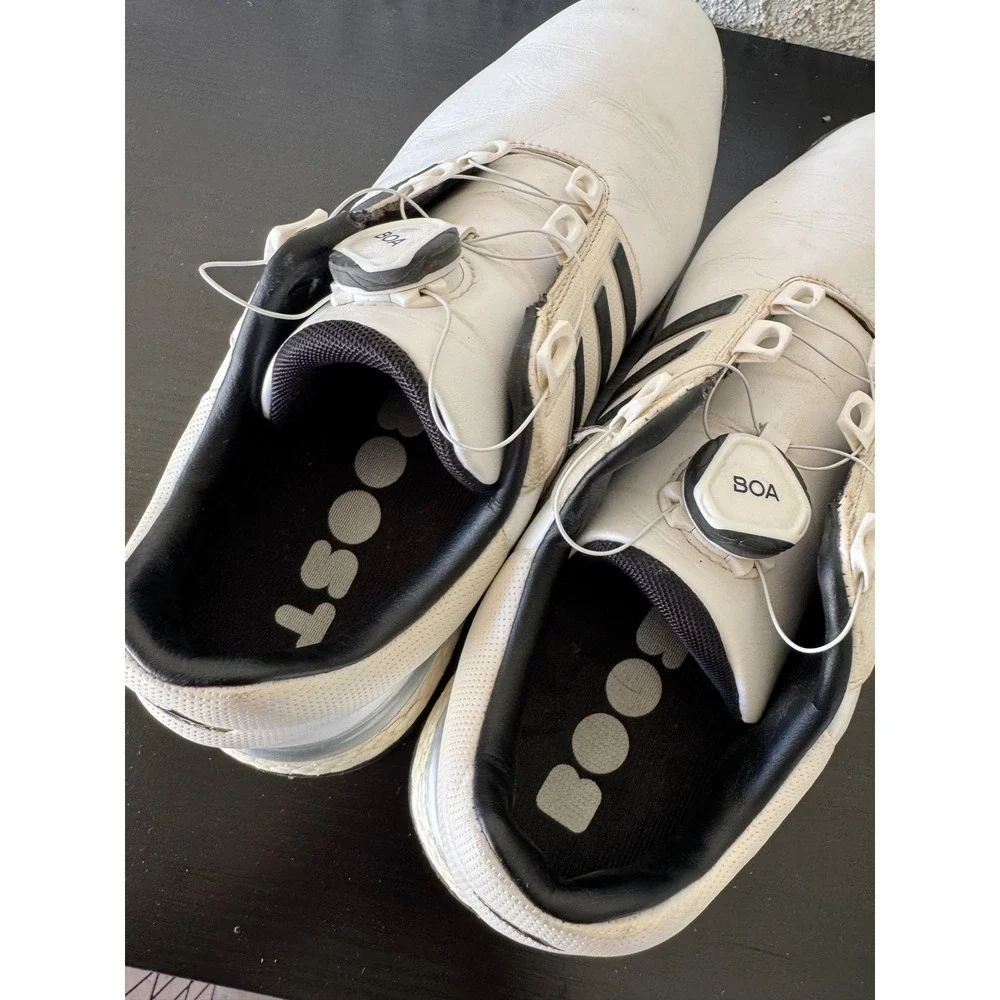 Adidas Tour360 XT-SL BOA Golf Shoes Mens 9‎ White Black Spikeless F34188